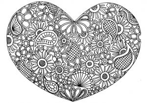 Coloriage De Coeur D Amour Coloriage Adulte Coeur