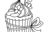 Coloriage De Cupcake Facile Icolor "cupcakes" A Cupcake with Flower Violet On top and with
