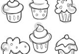 Coloriage De Cupcake Mignon Cupcakes Handdrawn Pinterest