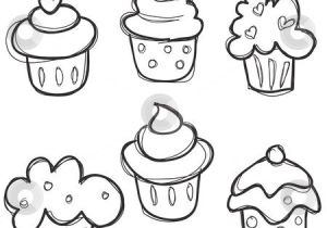 Coloriage De Cupcake Mignon Cupcakes Handdrawn Pinterest