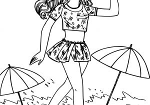 Coloriage De Fille à Imprimer Coloriage Fille à La Plage En Vacances A Imprimer