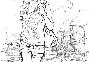 Coloriage De Fille De Mode Coloriage Gratuit Femme Mode De Ville Artherapie