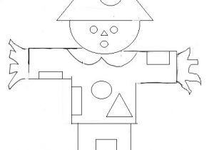 Coloriage De formes Géométriques En Maternelle Activité Manuelle formes Géométriques épouvantail