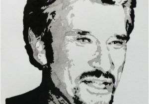 Coloriage De Johnny Hallyday Johnny Hallyday Manvale Dessins Portraits   Partir De Photos