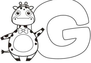 Coloriage De L Alphabet Avec Des Animaux Alphabet   Colorier Pour Enfants G Avec La Girafe