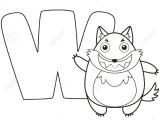 Coloriage De L Alphabet Avec Des Animaux Alphabet   Colorier Pour Enfants W Avec Le Loup