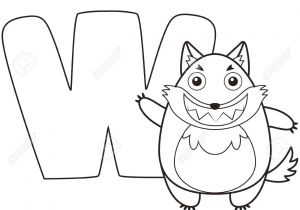 Coloriage De L Alphabet Avec Des Animaux Alphabet   Colorier Pour Enfants W Avec Le Loup