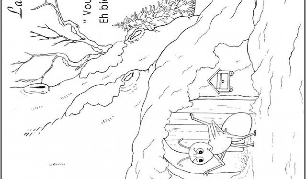 Coloriage De La Cigale Et La Fourmi Coloriages De La Fable La Cigale Et