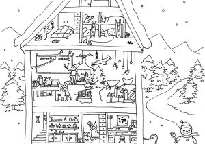 Coloriage De La Maison Du Pere Noel atelier Pere Noel Dessine Moi Un Prenom