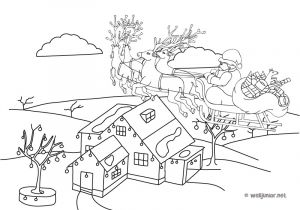 Coloriage De La Maison Du Pere Noel Le Père Noël Au Dessus De La Maison Coloriage Occasions