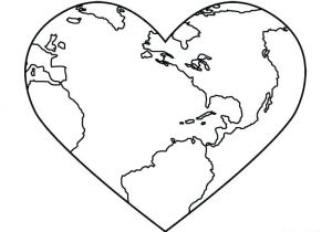 Coloriage De La Planète Terre Coloriage La Terre En forme De Coeur Pour La Journee De La