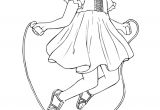 Coloriage De La Schtroumpfette Dessin D’une Petite Fille Entrain De Sauter à La Corde à