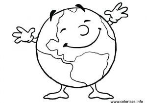 Coloriage De La Terre Coloriage La Planete Terre Heureuse Journee De La Terre