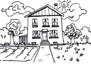 Coloriage De Maison Avec Jardin Coloriage Maison Avec Jardin Au Crayon Dessin Gratuit à