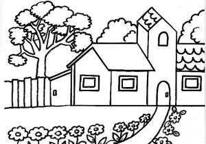 Coloriage De Maison Avec Jardin Coloriage Paysages