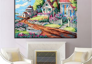 Coloriage De Maison En Ligne Acheter Dream Villa Diy Peinture Par Numéros Kits Coloriage Belle Maison toile Huile S Unique Cadeaux Salon Décor Cadre De $27 73 Du Watchsaler