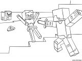 Coloriage De Minecraft En Ligne Coloriage Minecraft Steve Vs Skeleton Dessin