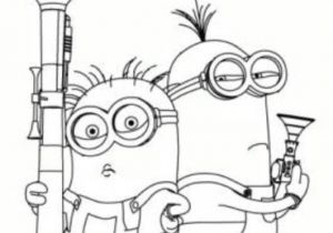 Coloriage De Minion à Imprimer Gratuit Two Minions Armed Despicable Me 2 Coloring Pages