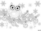 Coloriage De Noel à Imprimer Pour Adulte Christmas Owl On A Branch without Text Christmas Adult