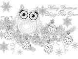 Coloriage De Noel Adulte A Imprimer Christmas Owl On A Branch with Text Christmas Adult