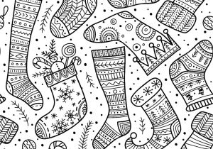 Coloriage De Noel Adulte A Imprimer Jolies Chaussettes De Noël Noël Coloriages Difficiles