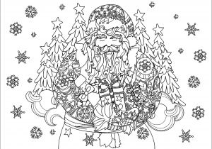 Coloriage De Noel Adulte A Imprimer Père Noël Avec Ses Cadeaux Noël Coloriages Difficiles