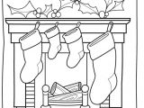 Coloriage De Noel Chaussette Des Chaussettes Accrochées à Une Cheminée à Colorer