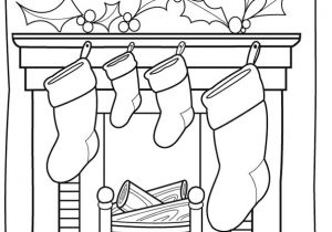 Coloriage De Noel Chaussette Des Chaussettes Accrochées à Une Cheminée à Colorer