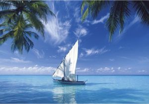 Coloriage De Nuages à Imprimer Ù© ‿ Û¶de Noix De Coco Arbres Voile Bleu Nuages Mer Paysage