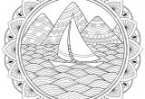 Coloriage De Paysage De Mer Doodle Pattern In Black and White Landscape Pattern for