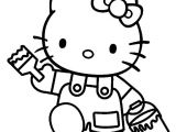 Coloriage De Peinture Gratuit Coloriage Hello Kitty Et La Peinture Dessin Gratuit à Imprimer