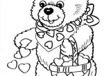 Coloriage De Petit Coeur Ours Avec Coeur Coloriage A Colorier