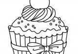 Coloriage De Petit Cupcake Un Cupcake Plein De Cr¨me Avec Une Grosse Cerise Posée Dessus  