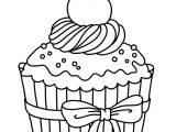 Coloriage De Petit Cupcake Un Cupcake Plein De Cr¨me Avec Une Grosse Cerise Posée Dessus  