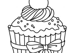 Coloriage De Petit Cupcake Un Cupcake Plein De Cr¨me Avec Une Grosse Cerise Posée Dessus  