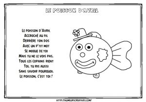 Coloriage De Poisson D Avril à Découper Ptines Et Chansons Mes Humeurs Créatives