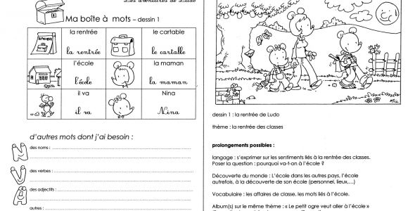 Coloriage De Rentrée Cp Ecrire Avec Ludo Club Ludo Et Bo Te   Mots