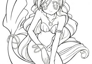 Coloriage De Sirene Manga Une Jolie Sirène Manga à Colorier