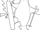 Coloriage De Skieur Coloriage Amusant Un Pingouin Sur Des Skis Un Dessin Super Dr´le