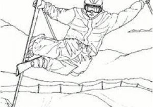 Coloriage De Skieur Image D Un Skieur Bien équipé Réalisant Une Belle Figure   Colorier