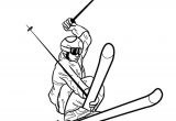 Coloriage De Skieur Image D Un Skieur Bien équipé Réalisant Une Belle Figure   Colorier
