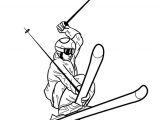 Coloriage De Skieur Image D Un Skieur Bien équipé Réalisant Une Belle Figure   Colorier