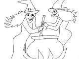 Coloriage De sorcière D Halloween Coloriage D Halloween 2 sorcières Au Chaudron