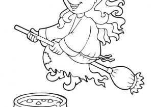 Coloriage De sorcière D Halloween Coloriage De La Douce sorcière Sur son Balai