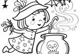 Coloriage De sorcière D Halloween Coloriage De Petite sorcière Et Chaudron