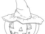 Coloriage De sorcière D Halloween Une Citrouille Avec Un Chapeau De sorcière Un Beau