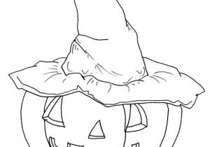 Coloriage De sorcière D Halloween Une Citrouille Avec Un Chapeau De sorcière Un Beau