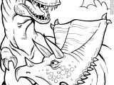 Coloriage De T Rex Kleurplaat Printable T Rex and Triceratops Coloring Page