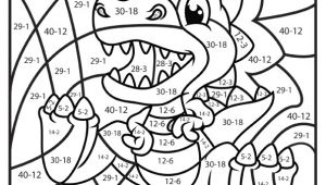 Coloriage De T Rex Un Mini T Rex   Colorier tout En Apprenant La soustraction