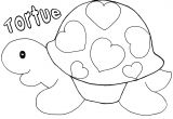 Coloriage De tortue Gratuit Coloriage tortue Avec Des Coeurs Saint Valentin